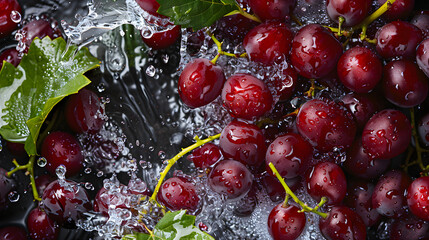 Canvas Print - grapes with water splash