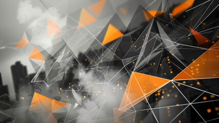 Wall Mural - abstract background wallpaper, geometric orange and grey colors. modern business pattern featuring t