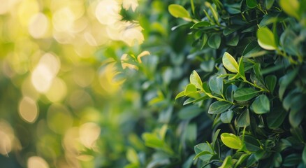 Wall Mural - Green hedges in a garden, spring nature with sunlight.Green hedges in a garden, spring nature with sunlight.