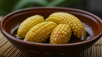 Sticker -  Freshly boiled corn on the cob ready to eat