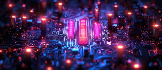 Wall Mural - digital cityscape: a futuristic view of technology