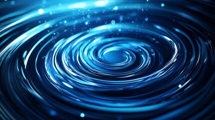 Wall Mural - abstract blue background with wave water circle spiral light texture for presentation design generat