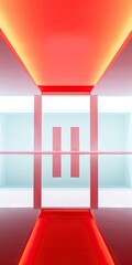 Poster - A asian pavilion and water, neon bright colors lighting in a fashion photography style background, ai generated