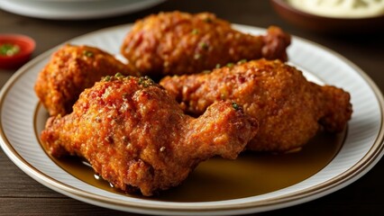 Poster -  Deliciously crispy chicken wings ready to be savored