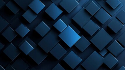 Wall Mural - modern dark blue squares design background for business corporate presentation and futuristic techno