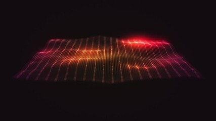 Wall Mural - abstract colorful mesh grid background/ animation of an abstract glowing mesh surface waving with de