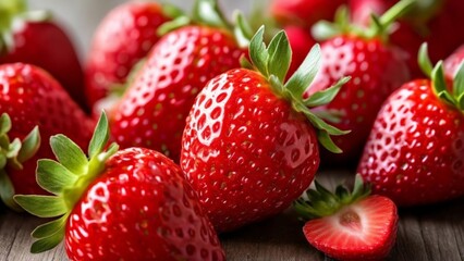 Sticker -  Fresh ripe strawberries ready for picking