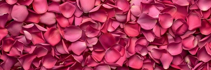 Wall Mural - An allover texture of pink petals. Pink background of rose petals