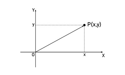 Wall Mural - Rectangular coordinates of a point in mathematics.