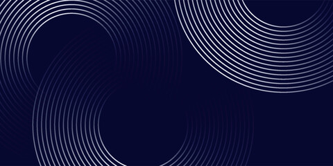 Wall Mural - Modern dark blue abstract horizontal banner background with glowing geometric lines.Suitable for covers, brochures, presentations, flyers. line vector	
