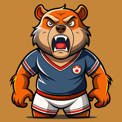 angry evil soccer football character maskot