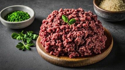  Freshly ground meat ready for the grill