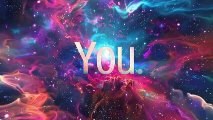 Wall Mural - Vibrant cosmic explosion with customizable text overlay