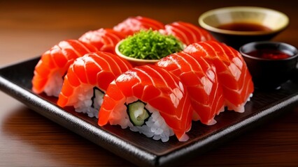  Deliciously crafted sushi ready to be savored