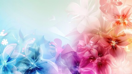 Wall Mural - Vibrant Floral Abstract Background with Colorful Blossoms