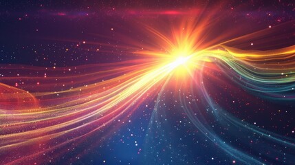Wall Mural - radiant cosmic explosion with brilliant light and stardust