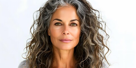 Wall Mural - portrait of a beautiful woman with gray hair