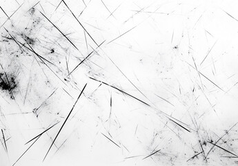 Canvas Print - Subtle Black Scratches on White Background Abstract Art