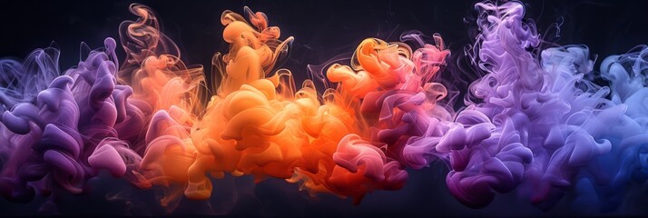 Wall Mural - vibrant and colorful abstract smoke art featuring flowing patterns and creative designs