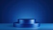 © pengedarseni - 3d render of blue podium on blue background, best for product presentation.