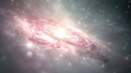 Wall Mural - A galaxy with a pink center and a white background