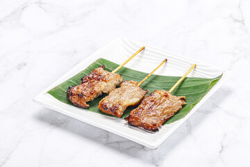 Wall Mural - Thai cuisine - grilled pork skewer