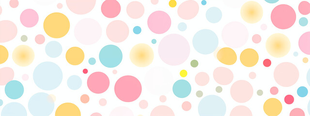 Wall Mural - Pastel Polka Dots Background Soft and Light Circles on a White Canvas