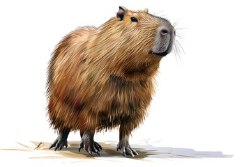 funny capybara isolated on a white background