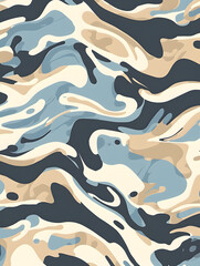 Sticker - Light blue, beige and black camouflage pattern