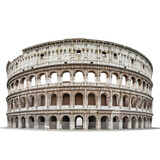 A majestic view of the ancient Colosseum in Rome, Italy, showcasing its architectural grandeur and historical significance.