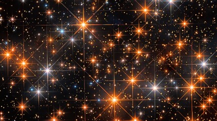 Wall Mural - abstract cosmic network - glowing nodes connecting in space