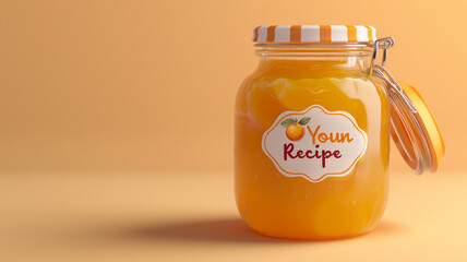 a glass jar with a lid and a label that says 