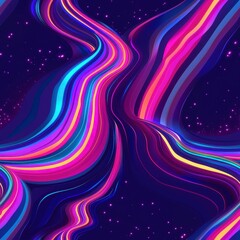 Wall Mural - vibrant cosmic waves - abstract space concept with colorful patterns