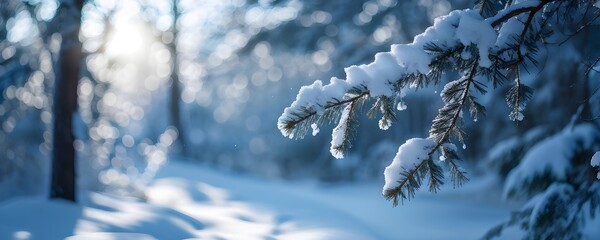 winter forest with snow bathed in soft diffuse light