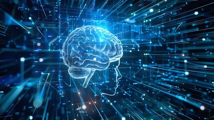 Fototapete - Data science Innovation technology digital software development concept Algorithm and deep learning of AI artificial intelligence data engineering and global network data processing te : Generative AI