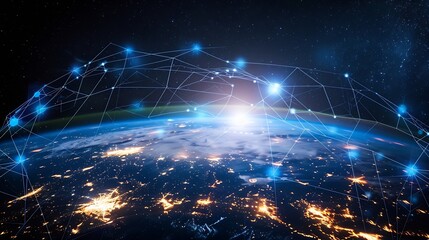 Poster - Communication network concept IoT Internet of Things Telecommunication : Generative AI