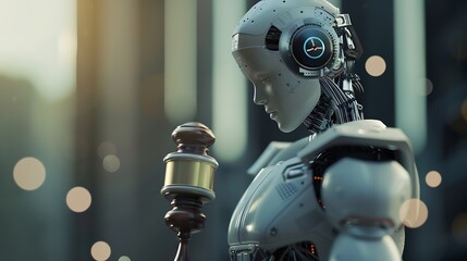 Leinwandbilder - AI rules and law concept enforce to control AI artificial intelligence social responsibility and ensure fairness and transparency in usage of NLP generative AI to comply with internati : Generative AI