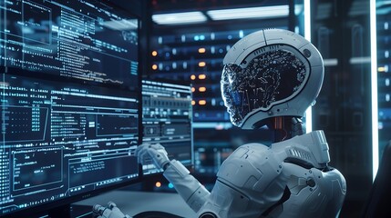 Digital technology software development AI Artificial Intelligence concept Computer programmer or software engineer programming with computer code and cloud computing technology backgr : Generative AI