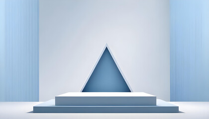 Wall Mural - White blue podium stage product sale promotion background 32