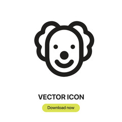 Poster - Clown icon vector. Linear-style sign for mobile concept and web design. Clown symbol illustration. Pixel vector graphics - Vector.