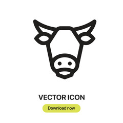 Fototapete - Cow icon vector. Linear-style sign for mobile concept and web design. Cow symbol illustration. Pixel vector graphics - Vector.