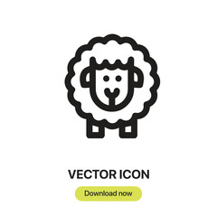 Leinwandbilder - Sheep icon vector. Linear-style sign for mobile concept and web design. Sheep symbol illustration. Pixel vector graphics - Vector.