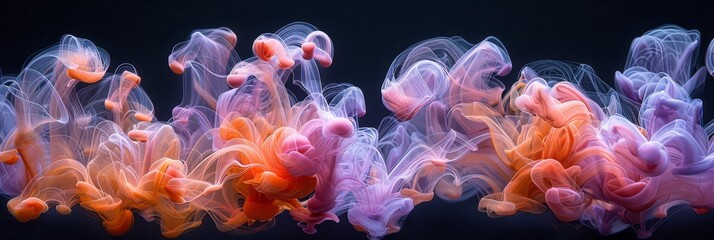 Wall Mural - this stunning colorful smoke abstract art features vibrant hues and a mesmerizing design