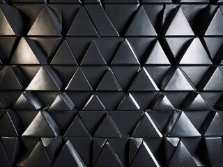 Wall Mural - Modern geometric design. Silver triangles on a charcoal gray surface