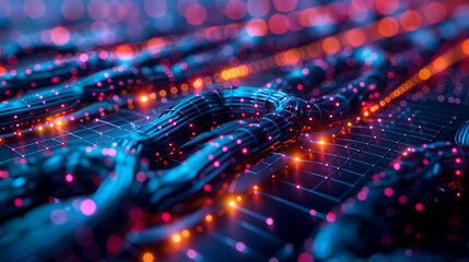 Wall Mural - a colorful, abstract image of wires and lights