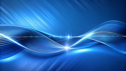 Wall Mural - Abstract Blue Gradient Wave Technology Lines Background