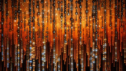 Abstract Binary Code Rain Background Concept
