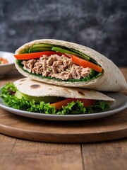 Wall Mural - Pita filled with tuna spread and crunchy vegetables