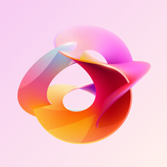 Wall Mural - liquid 3d geometric shapes. colored ball of spiral line. vector design elements.