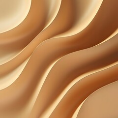 Wall Mural - Abstract background with soft, curved lines in beige and brown tones.